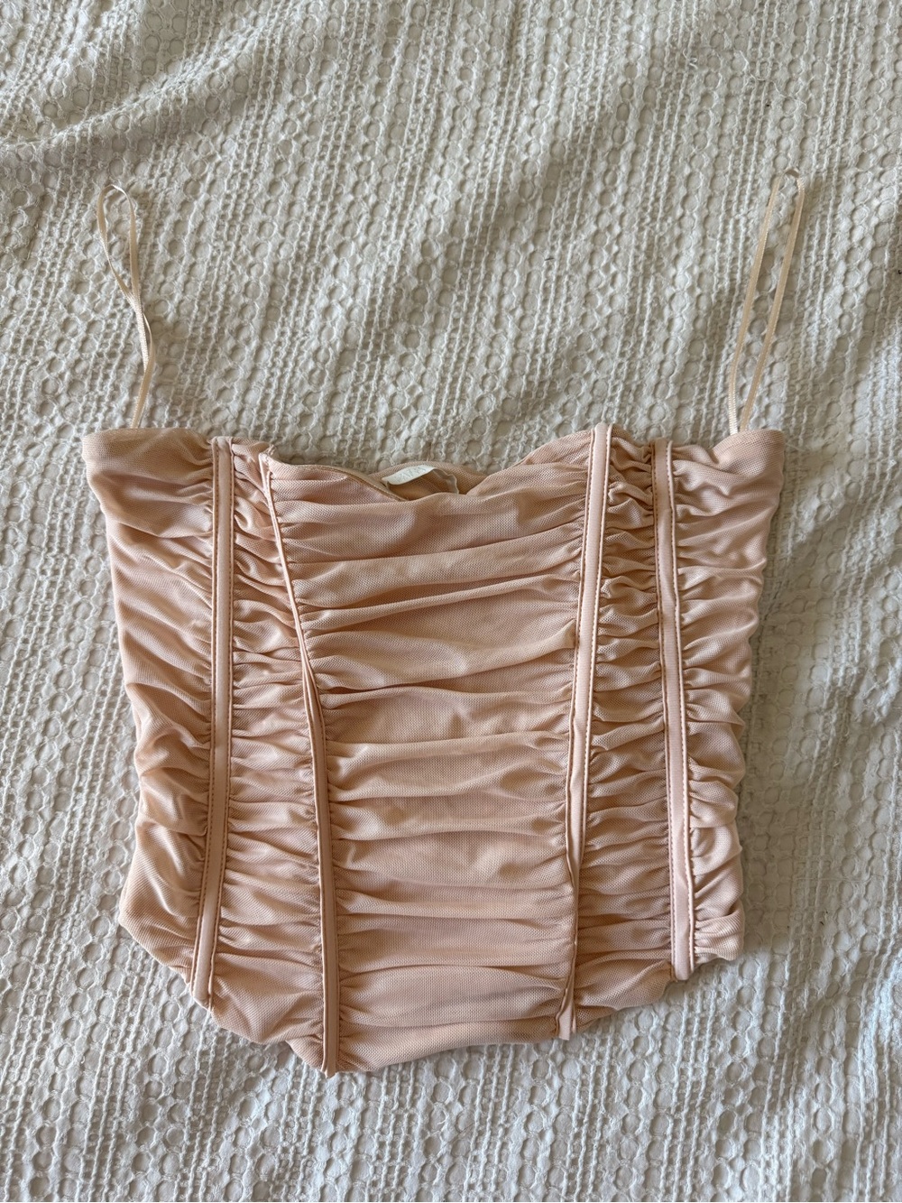Zara Blush Ruched Bustier Camisole